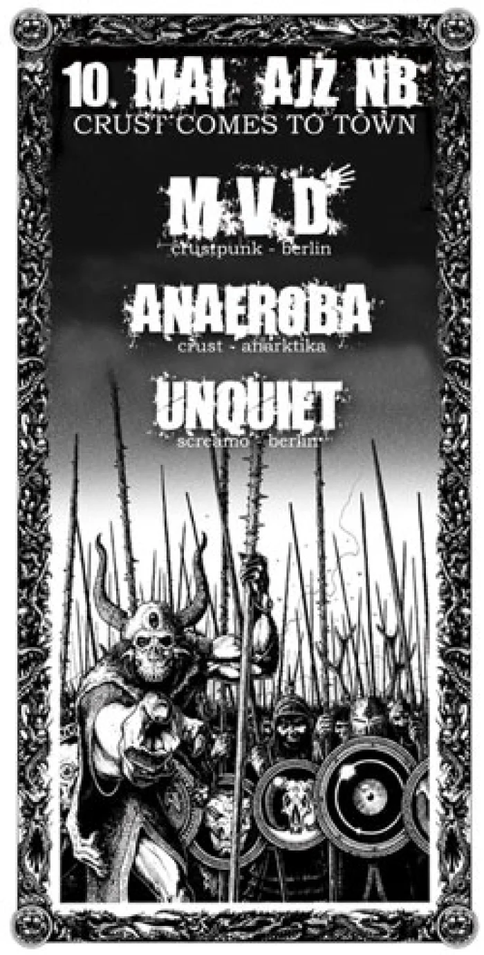 Flyer: MVD + ANAEROBA + UNQUIET