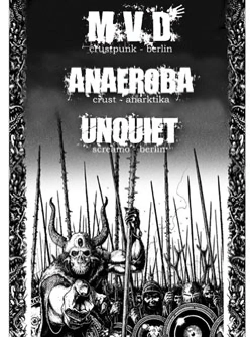Flyer: MVD + ANAEROBA + UNQUIET