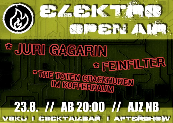 Flyer: JURI GAGARIN + FEINFILTER + THE TOTEN CRACKHUREN IM KOFFERRAUM