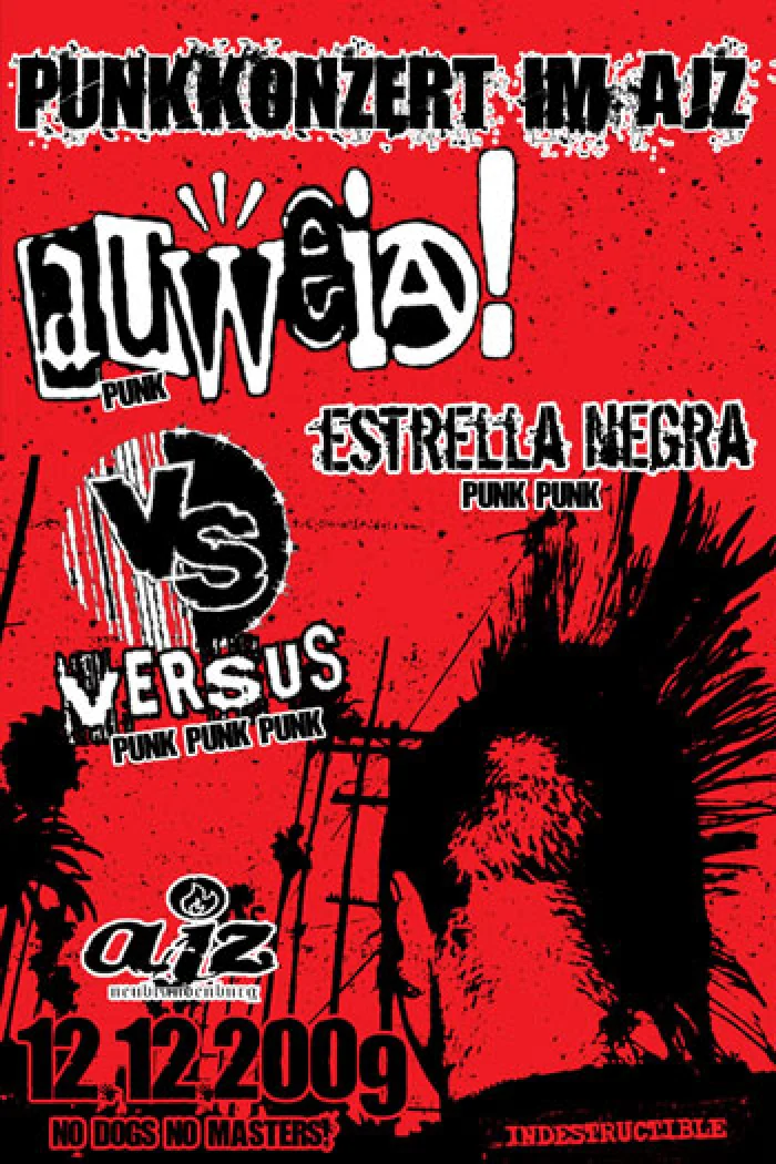 Flyer: AUWEIA + VERSUS + ESTRELLA NEGRA