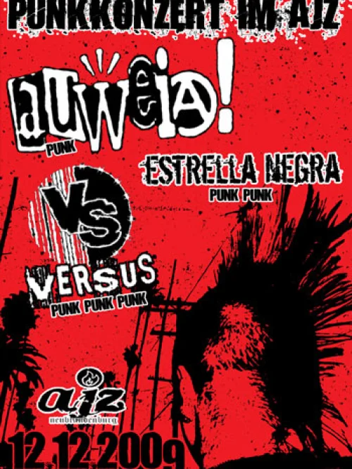 Flyer: AUWEIA + VERSUS + ESTRELLA NEGRA