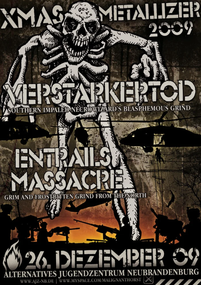 Flyer: VERSTÄRKERTOD + ENTRAILS MASSACRE + NEW HATE RISING