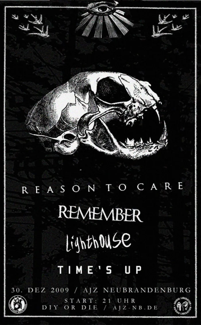 Flyer: REASON TO CARE + REMEMBER + LIGHTHOUSE + TIME'S UP
