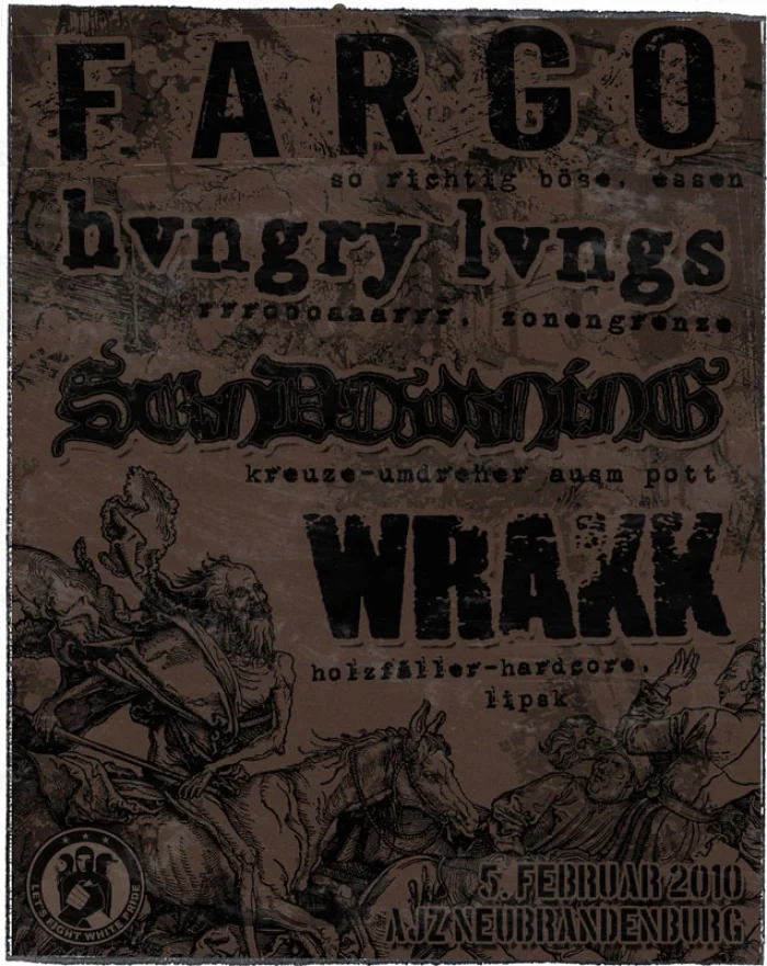 Flyer: FARGO + SUNDOWNING + WRAKK + HUNGRY LUNGS