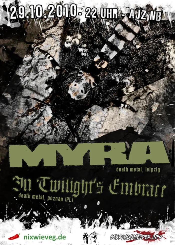 Flyer: MYRA + IN TWILIGHTS EMBRACE