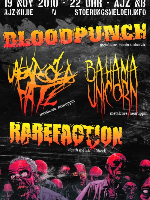 Flyer: BLOODPUNCH + YOUR BIRTH YOUR BURIAL + BAHAMA UNICORN + KULTURA