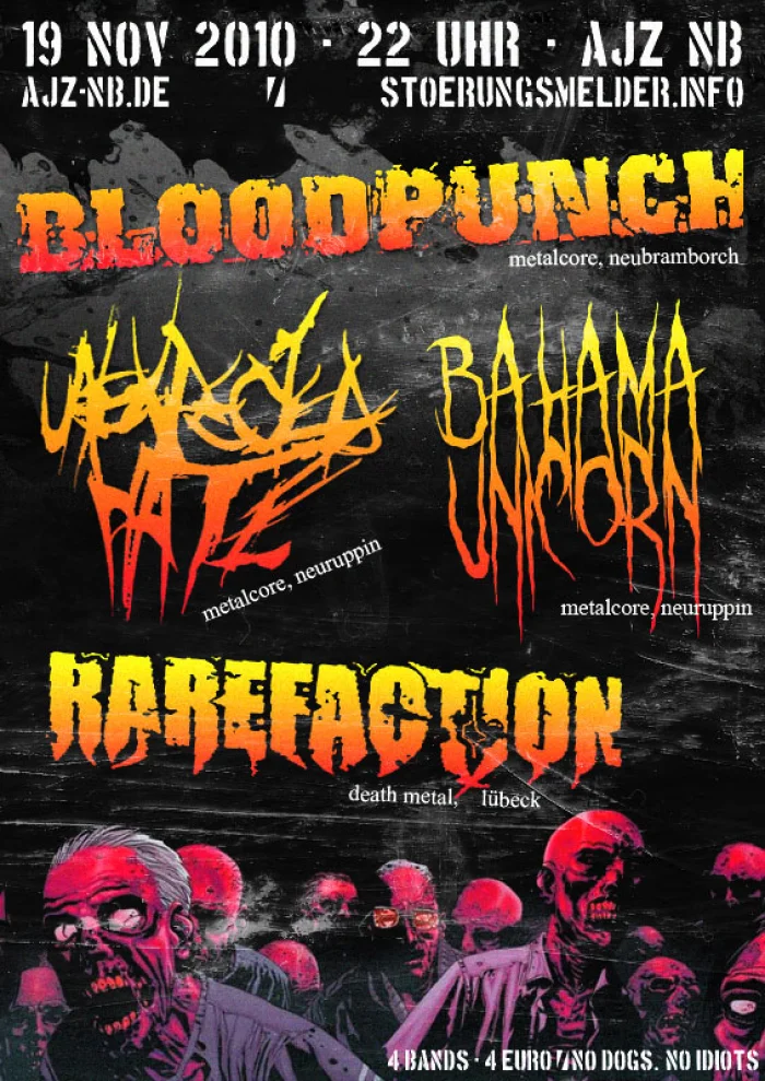 Flyer: BLOODPUNCH + YOUR BIRTH YOUR BURIAL + BAHAMA UNICORN + KULTURA