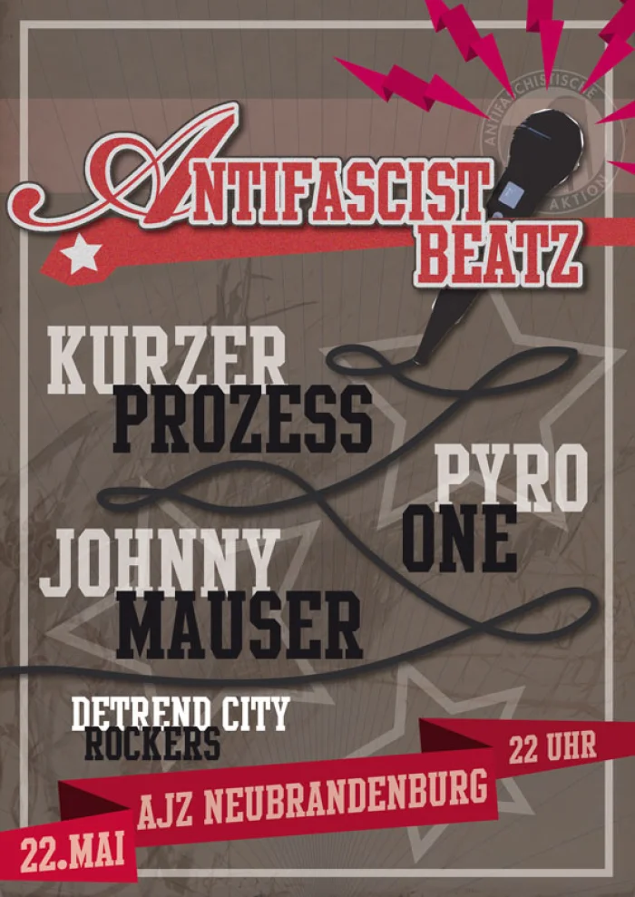 Flyer: KURZER PROZESS + PYRO ONE + JOHNNY MAUSER + DETREND CITY ROCKERS
