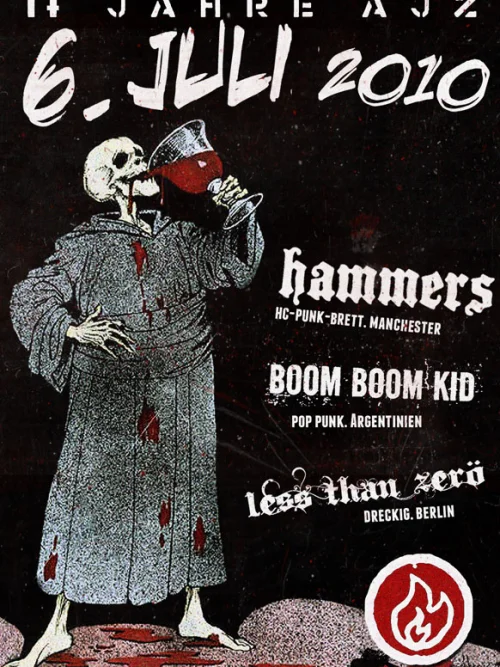 Flyer: HAMMERS + BOOM BOOM KID + LESS THAN ZERO