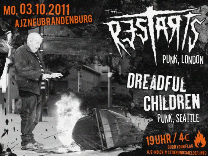 Flyer: THE RESTARTS + DREADFUL CHILDREN