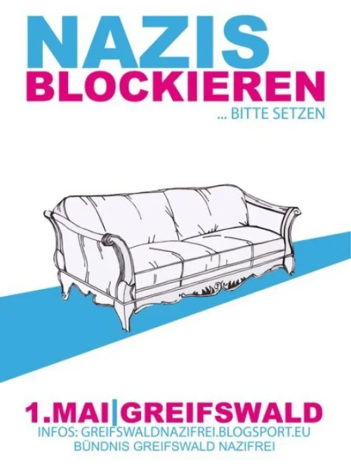 Flyer: NAZIS BLOCKIEREN!