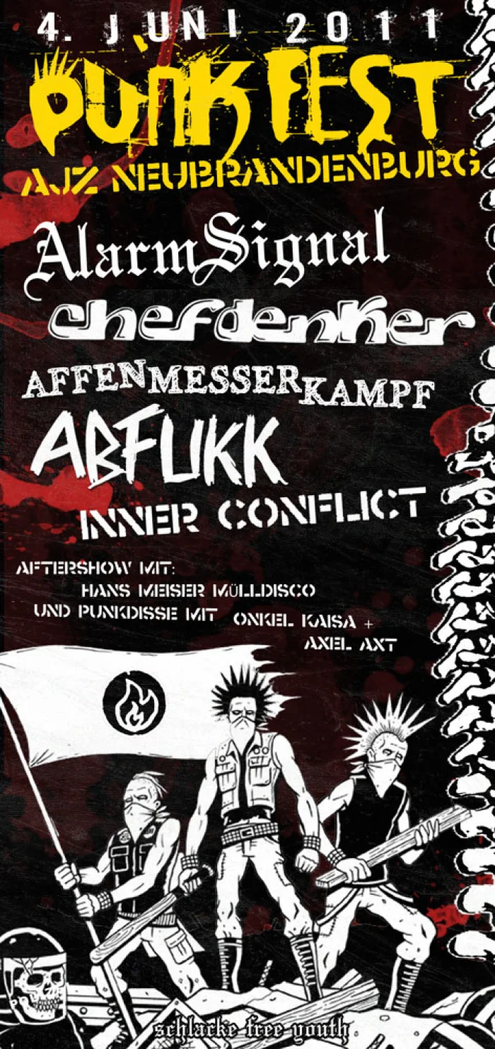 Flyer: AFFENMESSERKAMPF + CHEFDENKER + INNER CONFLICT + ALARMSIGNAL + ABFUKK