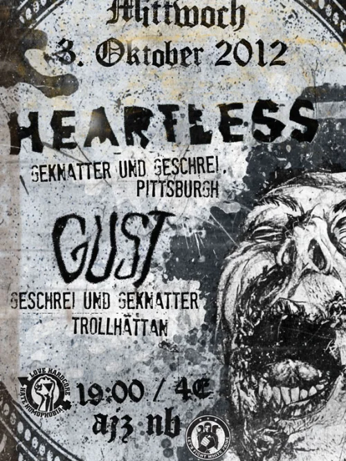 Flyer: HEARTLESS + GUST