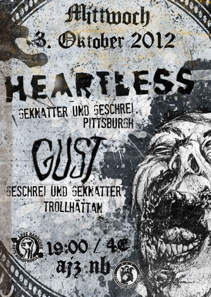 Flyer: HEARTLESS + GUST