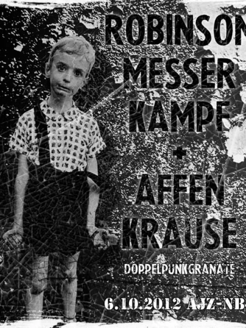 Flyer: AFFENMESSERKAMPF + ROBINSON KRAUSE