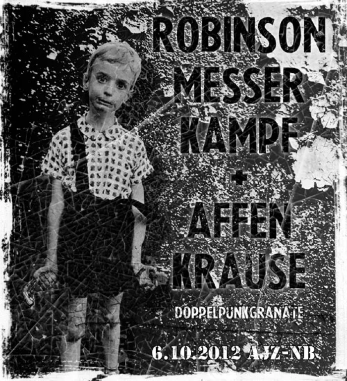 Flyer: AFFENMESSERKAMPF + ROBINSON KRAUSE