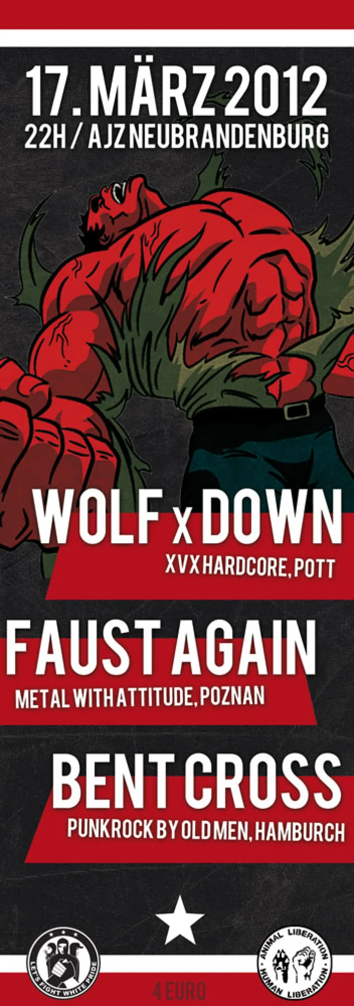 Flyer: WOLF DOWN + BENT CROSS + FAUST AGAIN