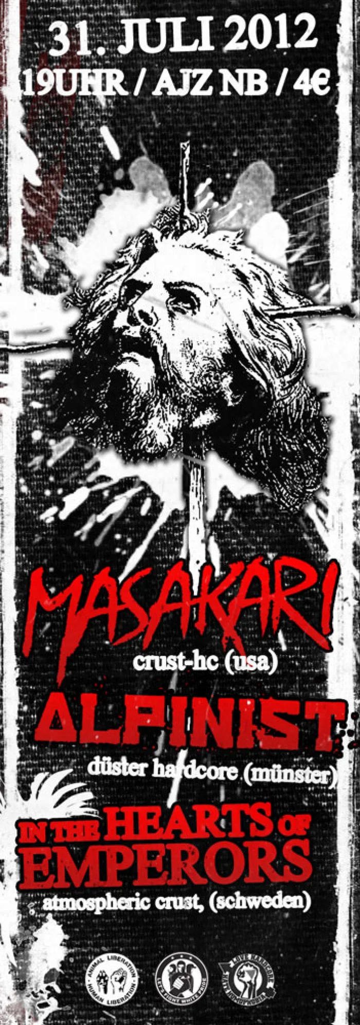 Flyer: MASAKARI + ALPINIST + IN THE HEARTS OF EMPERORS