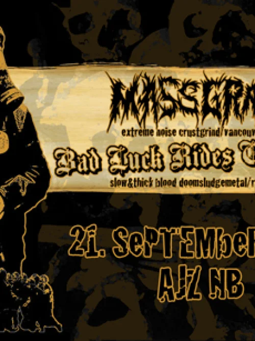 Flyer: MASSGRAVE + BAD LUCK RIDES ON WHEELS