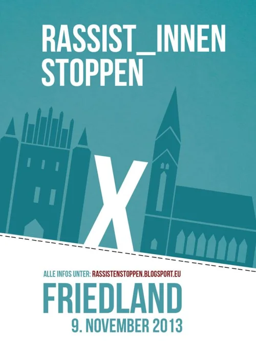 Flyer: INFOVERANSTALTUNG NAZIDEMO FRIEDLAND