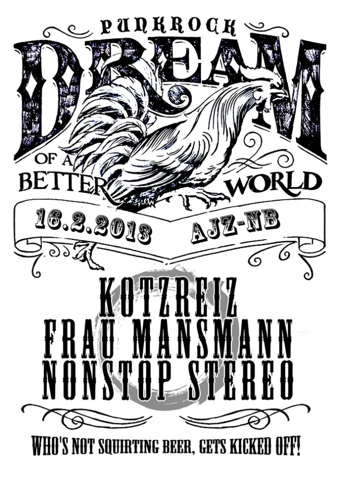 Flyer: Kotzreiz + Frau Mannsmann + Nonstop Stereo + Aftershow mit 4Taktknalldynamik