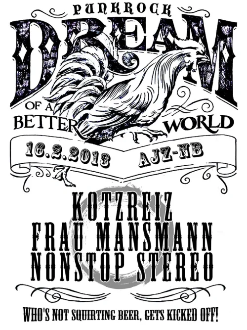 Flyer: Kotzreiz + Frau Mannsmann + Nonstop Stereo + Aftershow mit 4Taktknalldynamik