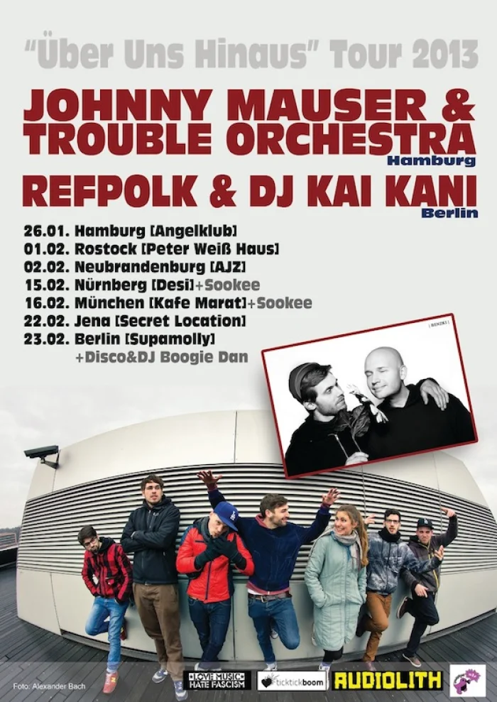 Flyer: REFPOLK + DJ KAI KANI + JOHNNY MAUSER + TROUBLE ORCHESTRA