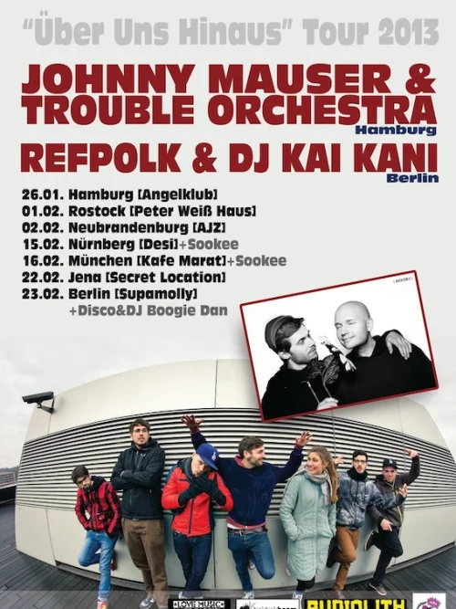 Flyer: REFPOLK + DJ KAI KANI + JOHNNY MAUSER + TROUBLE ORCHESTRA