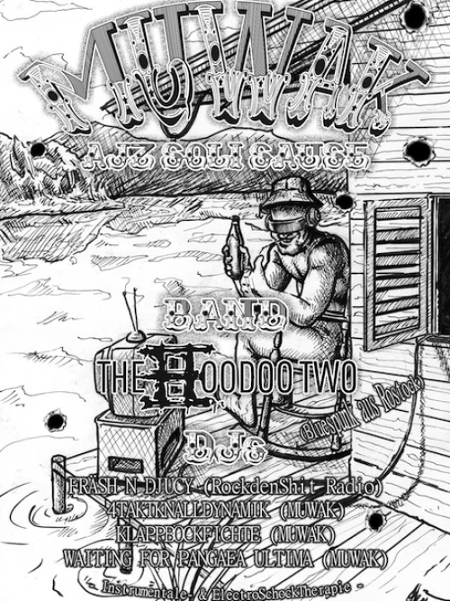 Flyer: The Hoodoo Two + MUWAK DJ-Team