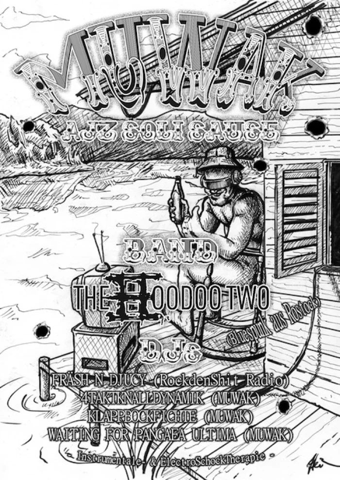 Flyer: The Hoodoo Two + MUWAK DJ-Team