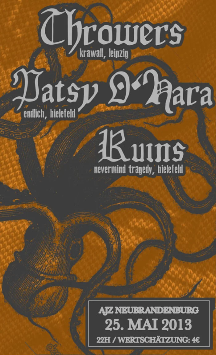 Flyer: THROWERS + PATSY O'HARA + RUINS