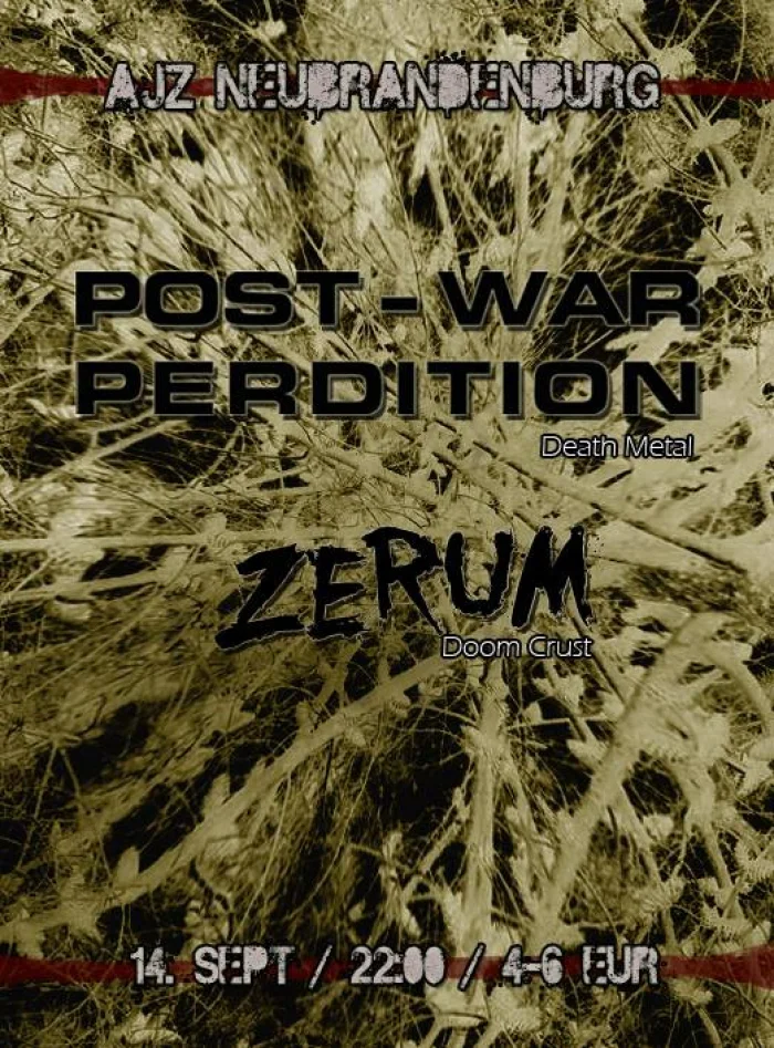 Flyer: Post-War Perdition + Zerum
