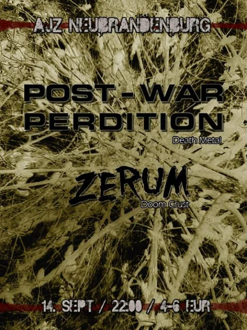Flyer: Post-War Perdition + Zerum