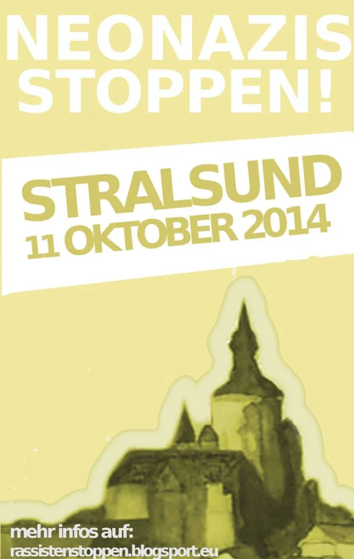 Flyer: INFOVERANSTALTUNG ZUR GEPLANTEN NEONAZIDEMONSTRATION IN STRALSUND
