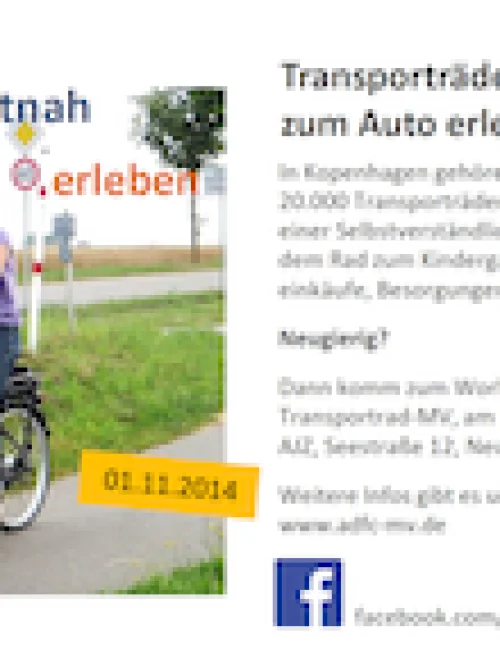 Flyer: Lastenfahrräder als Alternative