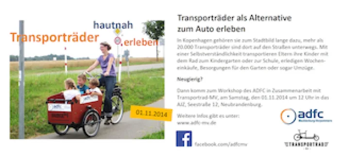 Flyer: Lastenfahrräder als Alternative