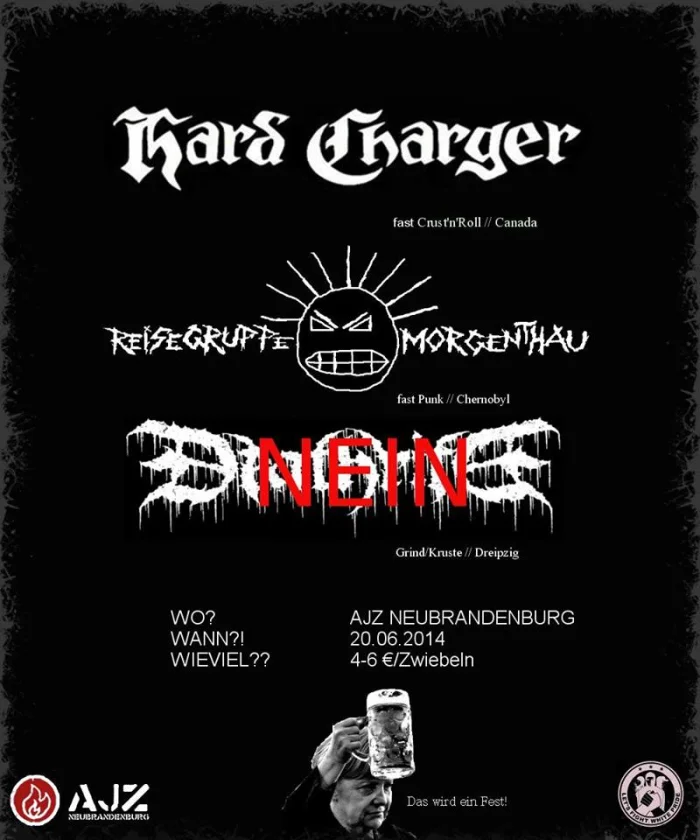 Flyer: HARD CHARGER + REISEGRUPPE MORGENTHAU