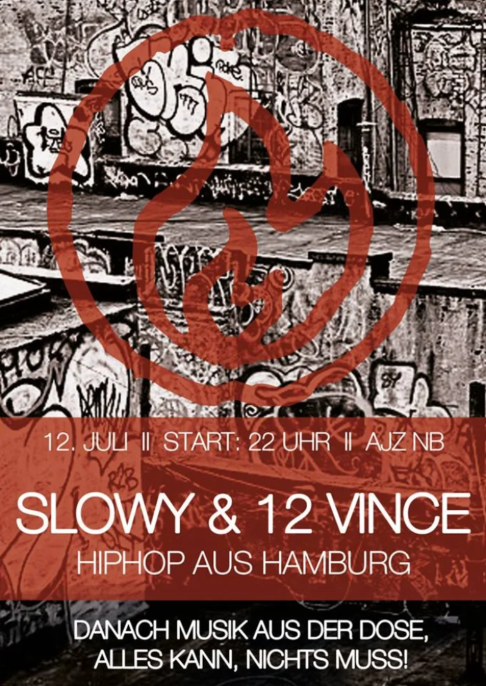 Flyer: 21 Jahre AJZ + SLOWY & 12 VINCE