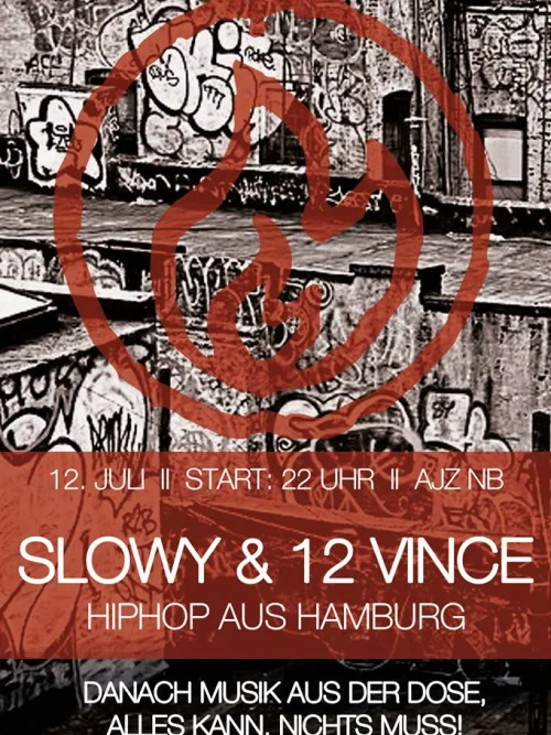 Flyer: 21 Jahre AJZ + SLOWY & 12 VINCE