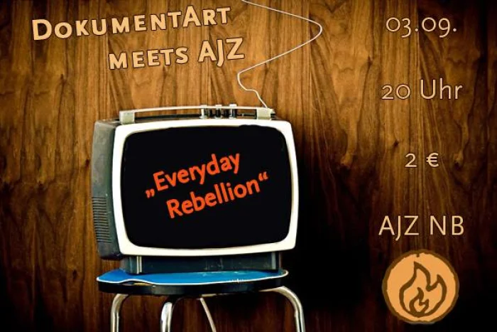 Flyer: dokumentART MEETS AJZ // EVERYDAY REBELLION