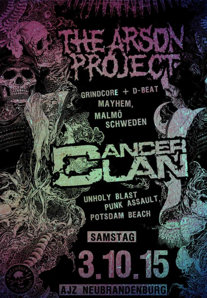 Flyer: THE ARSON PROJECT + CANCER CLAN