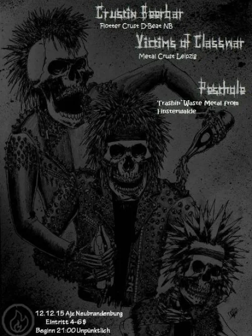 Flyer: VICTIMS OF CLASSWAR + CRUSTIN BEERBAR + PEST HOLE + SYRISCHE HIP-HOP-BAND