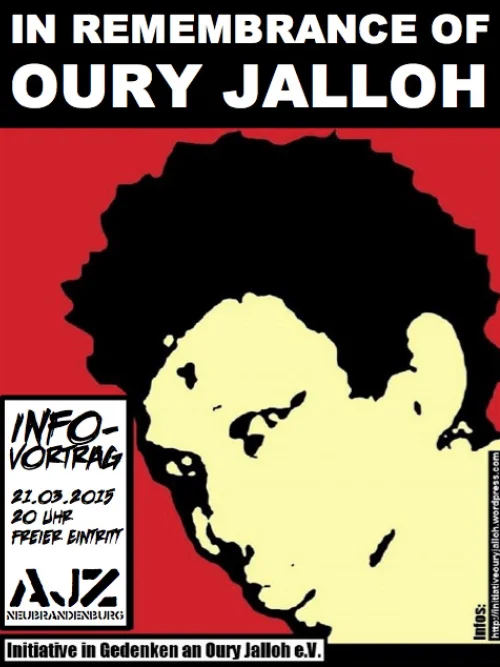 Flyer: IN REMEMBRANCE OF OURY JALLOH