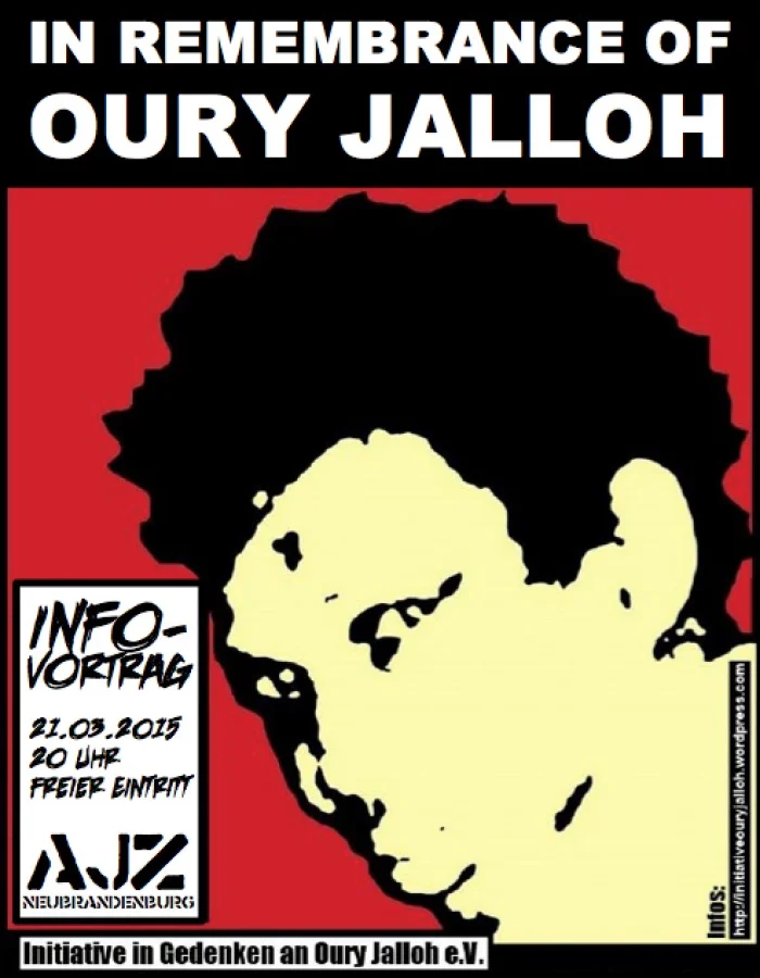 Flyer: IN REMEMBRANCE OF OURY JALLOH