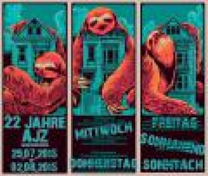 Flyer: 22 JAHRE AJZ + Stadtspaziergang + Picnic + Beach-Volleyballturnier + Open Air Kino
