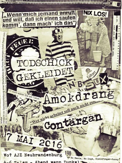 Flyer: AMOKDRANG + TODSCHICK GEKLEIDET + CONTÄRGAN