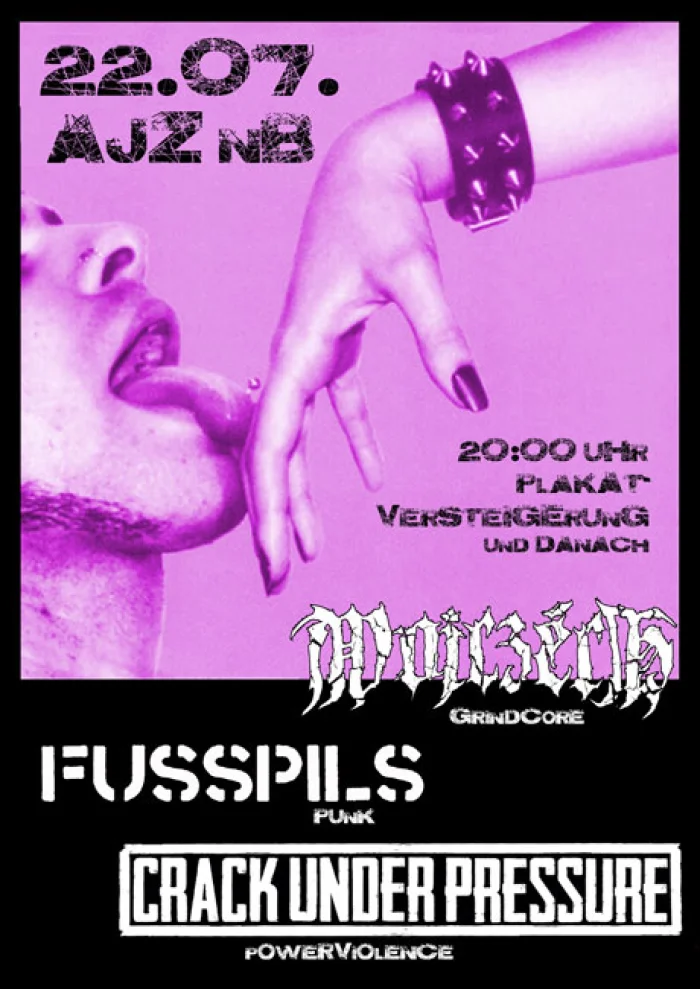Flyer: WIR FEIERN GEBURTSTAG mit WOJCZECH + CRACK UNDER PRESSURE + Fußpils