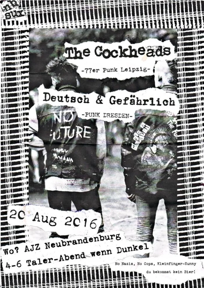 Flyer: THE COCKHEADS + DEUTSCH & GEFÄHRLICH