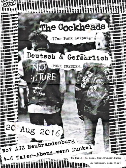 Flyer: THE COCKHEADS + DEUTSCH & GEFÄHRLICH