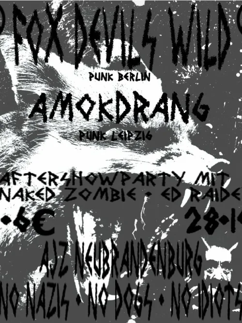 Flyer: FOX DEVILS WILD + AMOKDRANG